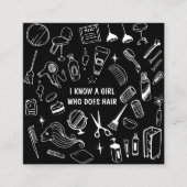 Friseur Salon Stylist Black Quadratische Visitenkarte (Vorderseite)