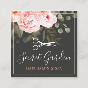 Friseur-Salon Stylist Elegante Rose Locarno Quadratische Visitenkarte