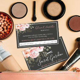 Friseur-Salon Stylist Elegante Rose Locarno Visitenkarte