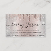 Friseur Salon Stylist Friseur Schere Rose Grau Visitenkarte (Rückseite)