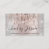 Friseur Salon Stylist Friseur Schere Rose Grau Visitenkarte (Vorderseite)