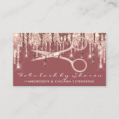 Friseur-Salon Stylist Friseur Schere Rose Tropfen Visitenkarte (Vorderseite)