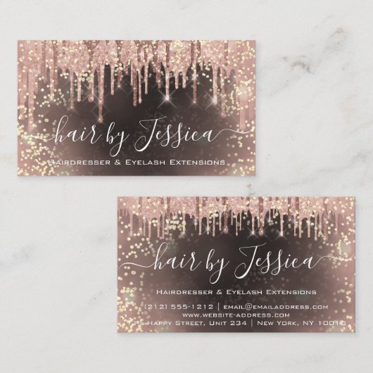 Friseur Salon Stylist Frisör Nägel Makeuty Visitenkarte (Vorne/Hinten)
