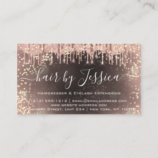 Friseur Salon Stylist Frisör Nägel Makeuty Visitenkarte (Rückseite)