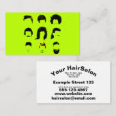 Friseur Salon - Verschiedene Frisuren Visitenkarte (Vorne/Hinten)