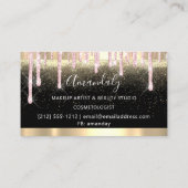 Friseur Schere Coiffeur Confetti Pink Gold Visitenkarte (Rückseite)