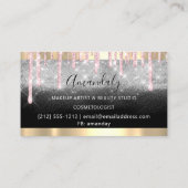 Friseur Schere Coiffeur Makeup Button Tropfen Visitenkarte (Rückseite)