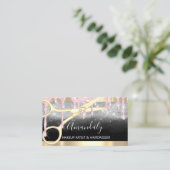 Friseur Schere Coiffeur Makeup Button Tropfen Visitenkarte (Stehend Vorderseite)