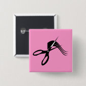 Friseur-Scheren - Haar-Stylist Button (Vorne & Hinten)