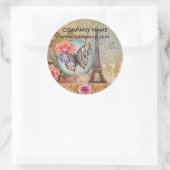 Friseur-Schminkkünstler-Chic-Paris-Eiffelturm Runder Aufkleber (Tasche)