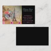 Friseur-Schminkkünstler-Chic-Paris-Eiffelturm Visitenkarte (Vorne/Hinten)