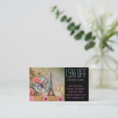 Friseur-Schminkkünstler-Chic-Paris-Eiffelturm Visitenkarte (Stehend Vorderseite)