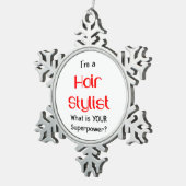 Friseur Schneeflocken Zinn-Ornament (Rechts)