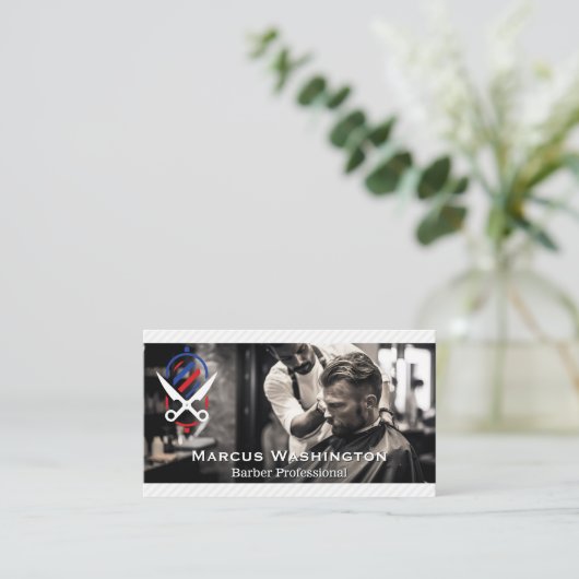 Friseur-Schneide Visitenkarte (Stehend Vorderseite)