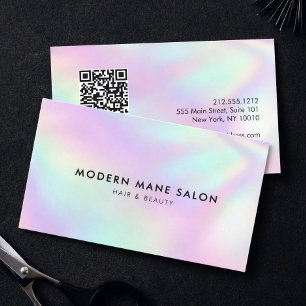 Friseur Schönheitssalon QR-Code Minimalistisch Visitenkarte