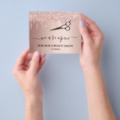 Friseur Schönheitssalon Rose Gold Glitzer Tropfen Flyer (Gruppe)