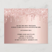 Friseur Schönheitssalon Rose Gold Glitzer Tropfen Flyer (Hinten)