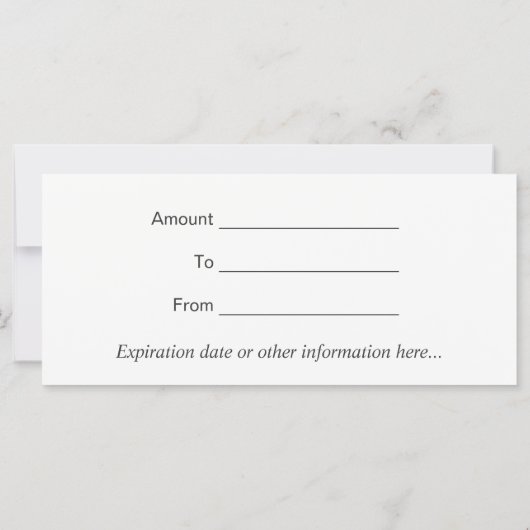 Friseur-Schönheitssalon Wintergeschenkgutschein (Rückseite)