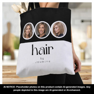 Friseur Schwarz-Weiß-3-Foto-Promotion Tasche