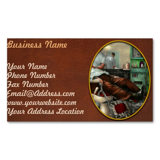 Friseur - Shave - Friseursalon Pennepacker 1942 Magnetische Visitenkarte (Vorderseite)