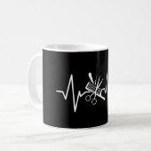 Friseur Shop - Barberschere Comb Heartbeat Coffe Kaffeetasse (Vorderseite Links)