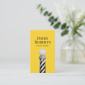 Friseur Shop Black Barber Pole Minimalistische Haa Visitenkarte (Stehend Vorderseite)