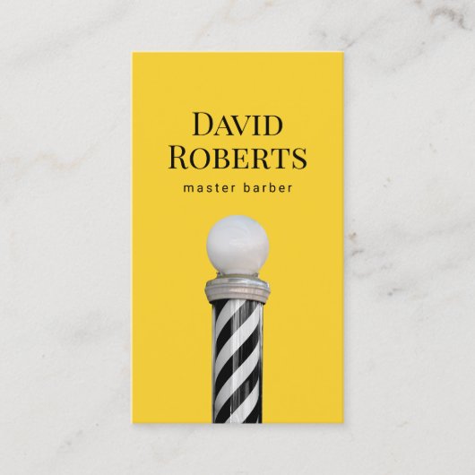 Friseur Shop Black Barber Pole Minimalistische Haa Visitenkarte (Vorderseite)