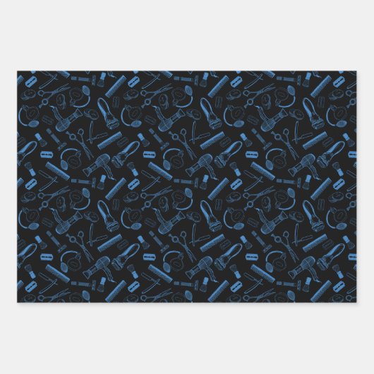 Friseur-Shop Haarschnitt-Haarstiftwerkzeug-Geschen Geschenkpapier Set (Vorderseite 3)