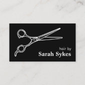 Friseur-Shop-Halle Stylist Beruflich Black Custom Visitenkarte (Vorderseite)