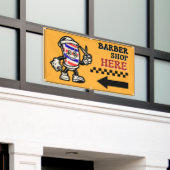 Friseur-Shop Hier Pfeil drehen Links Zaun-Anzeige Banner (Äußeres Gebäude)