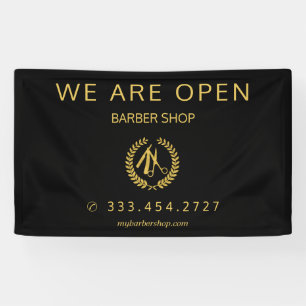 Friseur-Shop Männer Salon elegant schwarz und gold Banner