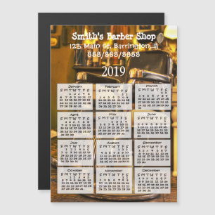 Friseur Shop Mini Kalender Magnet 2019