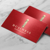 Friseur Shop Moderne Red & Gold Hair Stylist Visitenkarte