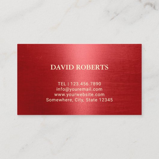 Friseur Shop Moderne Red & Gold Hair Stylist Visitenkarte (Rückseite)