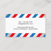 Friseur Shop Mustache Haare Stylist Blaue Streifen Visitenkarte (Rückseite)