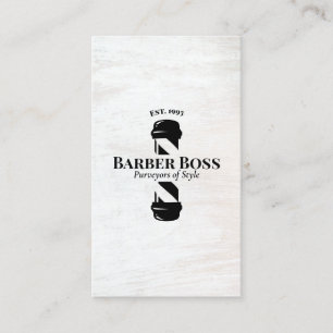 Friseur Shop Pole Rustikales Weißholz Visitenkarte