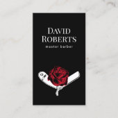 Friseur-Shop Razzia & Rose Blume Tattoo Barbershop Visitenkarte (Vorderseite)