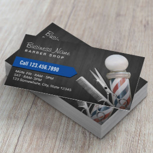Friseur Shop Silver Schere Beruflich dunkles Holz Visitenkarte