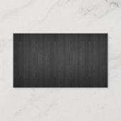 Friseur Shop Silver Schere Beruflich dunkles Holz Visitenkarte (Rückseite)