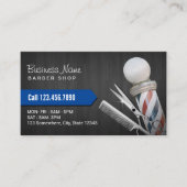 Friseur Shop Silver Schere Beruflich dunkles Holz Visitenkarte (Vorderseite)