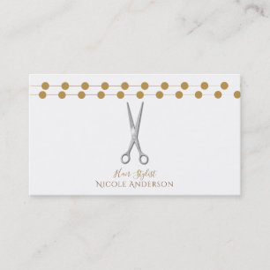 Friseur Silberne Schere Minimal Chic Gold Visitenkarte