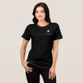 Friseur Simple Mitarbeiter Name Logo Schwarz Tri-Blend Shirt (Vorderseite voll)