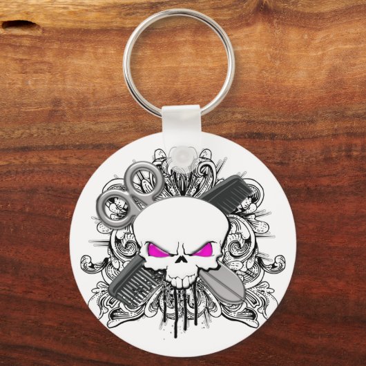 Friseur Skull Schlüsselanhänger (Vorderseite)