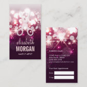 Friseur-Sterne-Karte Karte Rosa Glitzer Sparkasse (Vorne/Hinten)