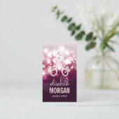 Friseur-Sterne-Karte Karte Rosa Glitzer Sparkasse (Stehend Vorderseite)