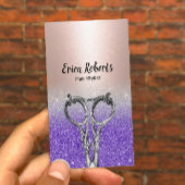 Friseur-Stilfserie Rote Rose Lila Salon Visitenkarte