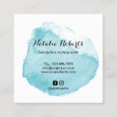 Friseur-Stilschere & Zeichnend Girl Quadratische Visitenkarte (Rückseite)