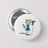 Friseur-Strichmännchen Button (Vorne & Hinten)