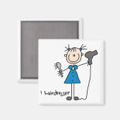 Friseur Strichmännchen Magnet (Vorderseite/Rückseite)