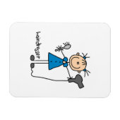 Friseur-Strichmännchen Magnet (Horizontal)